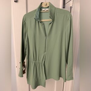 Tibi Sage Green Zip-Up Top
